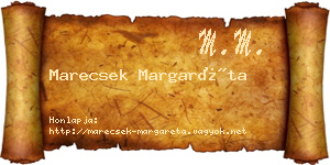 Marecsek Margaréta névjegykártya